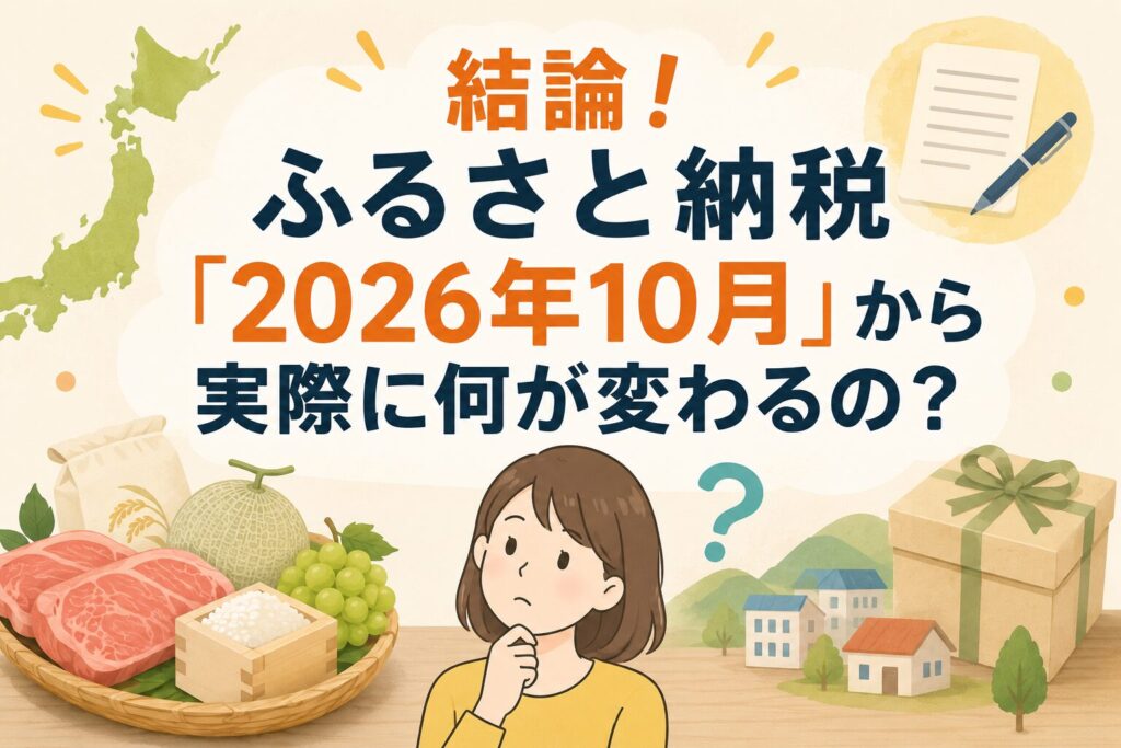 結論！ふるさと納税「2026年10月」から実際に何が変わるの？