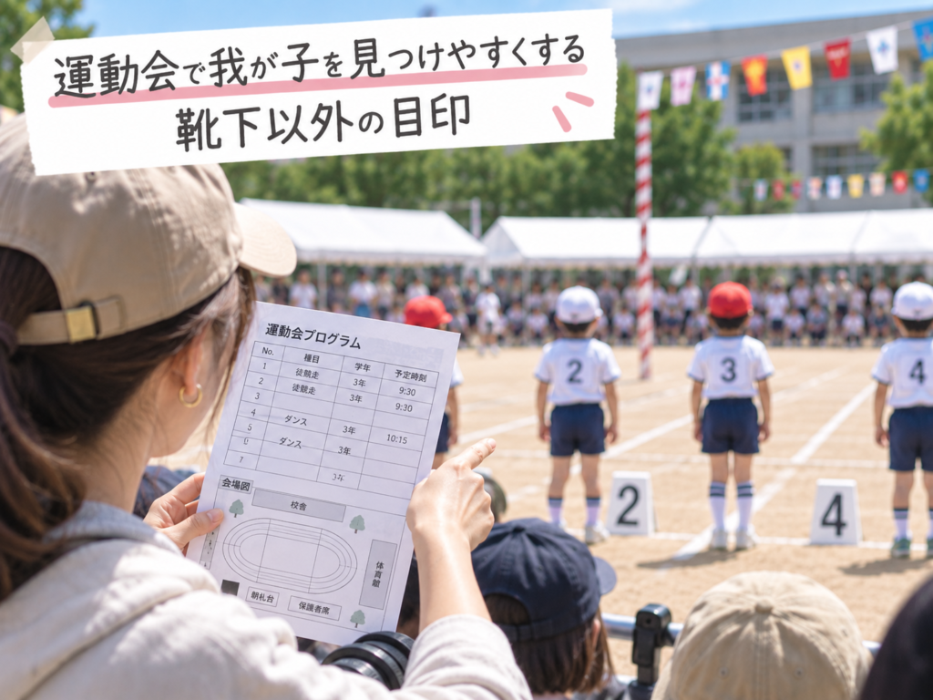 運動会で我が子を見つけやすくする靴下以外の目印とは?