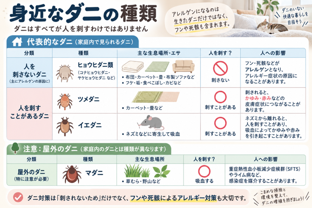 身近なダニの種類